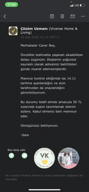 Vivense Tedarik Edilmeden Dağıtıma Çıkan Ürün