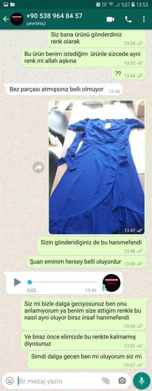 Elbisemerkezii Yanlış Renkte Ürün Gönderdiler