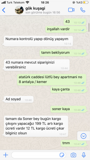 Gokkusagii_kundura Yanlış Sipariş
