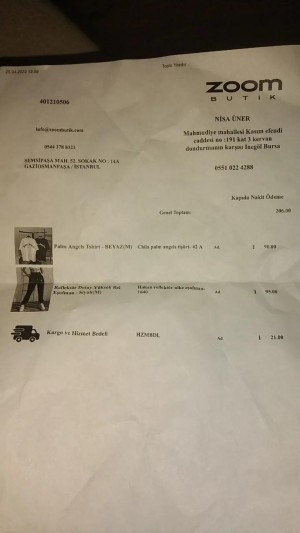 Zoom Butik Yanlış Ürün Ve Kazıklanma